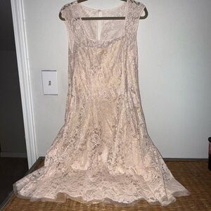 Kay Unger Lace Midi Dress - Cream